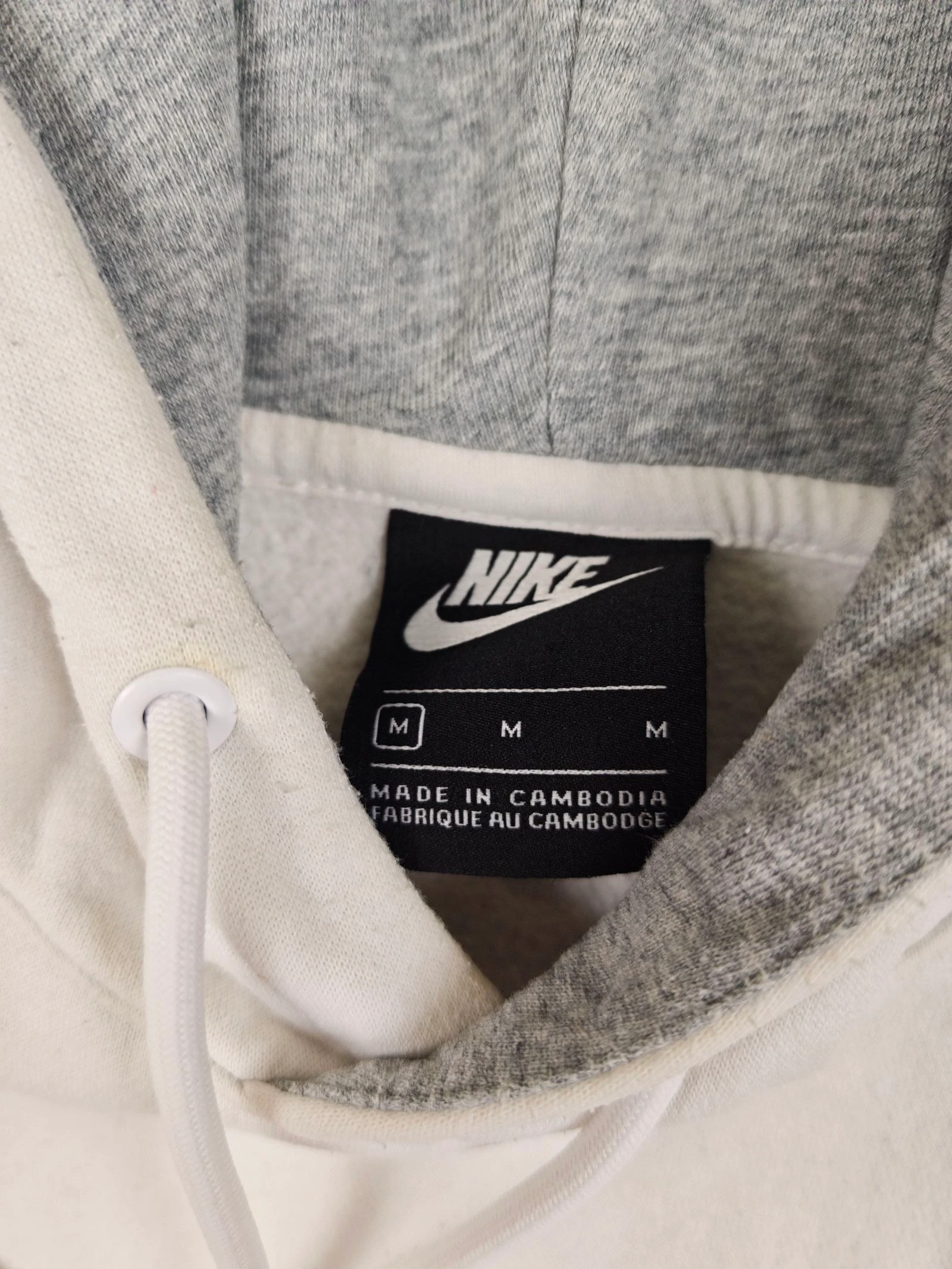 Moletom com capuz Nike Air branco cinza forrado Streetwear Y2K tamanho M – photo 7